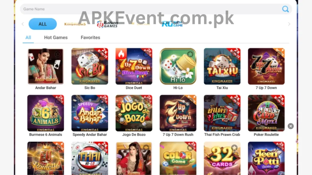 9999Win Game APK internal interface and jackpot winning games of application