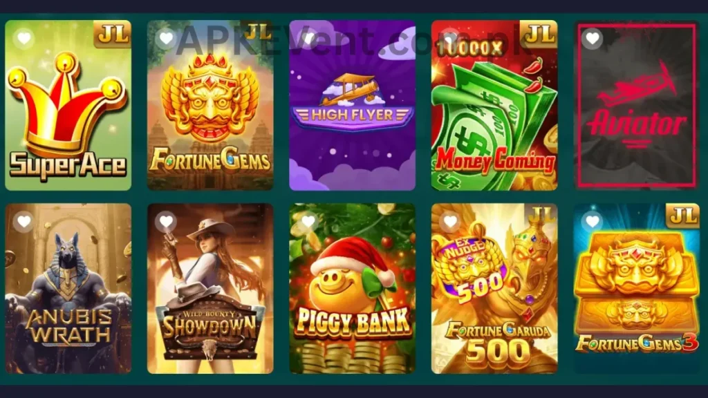 BRO444 Game APK internal interface and hot game section of application