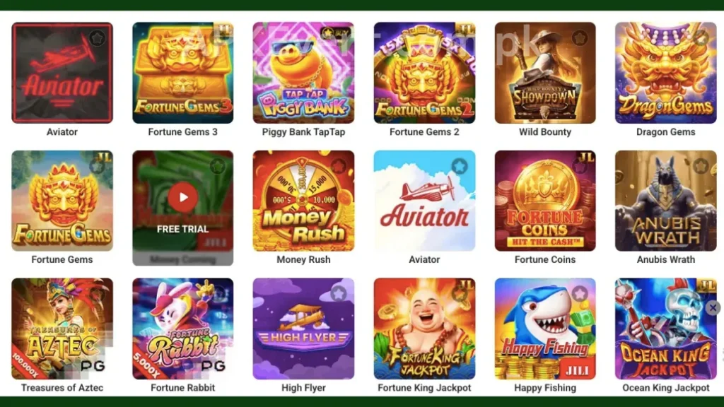 XX555 Game APK internal interface and hot game section of application